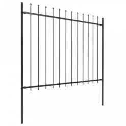 Recinzione Da Giardino Punta A Lancia In Acciaio 10,2x1,5m Nera 6 Recinzione Da Giardino Punta A Lancia In Acciaio 10,2x1,5m Nera -Garden Home recinzione da giardino punta a lancia in acciaio 102x15m nera 1