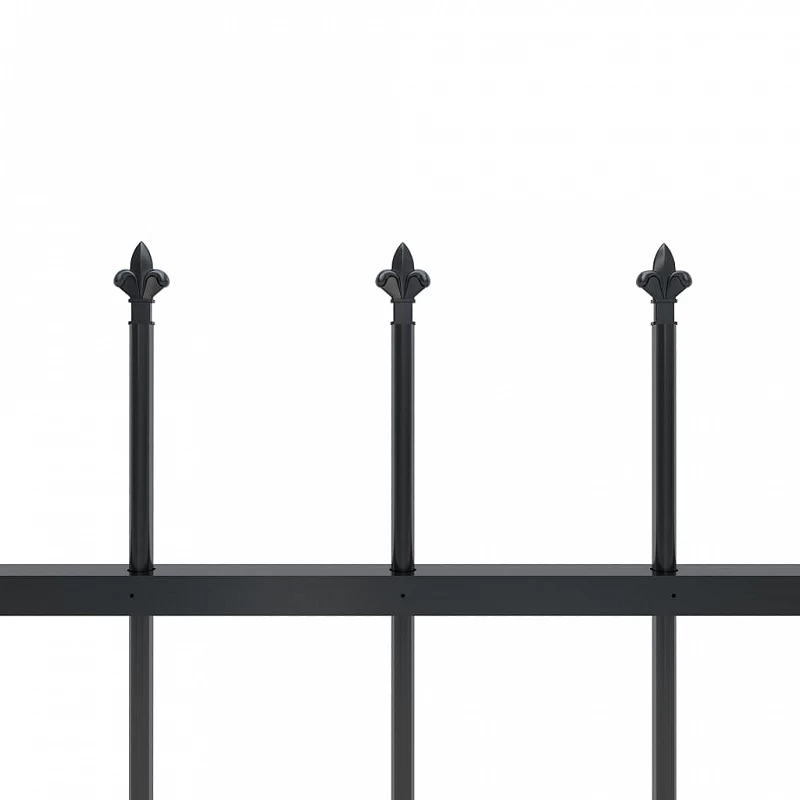 Recinzione Da Giardino Punta A Lancia In Acciaio 10,2x1,5m Nera 4 Recinzione Da Giardino Punta A Lancia In Acciaio 10,2x1,5m Nera - immagine 4