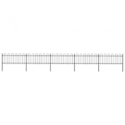 Recinzione Da Giardino Punta Tonda 8,5x0,8 M Acciaio Nera