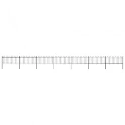 Recinzione Giardino Con Punta A Lancia Acciaio 11,9x0,8 M Nera