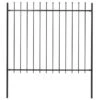 Recinzione Giardino Con Punta A Lancia In Acciaio 1,7x1,5m Nera -Garden Home recinzione giardino con punta a lancia in acciaio 17x15m nera