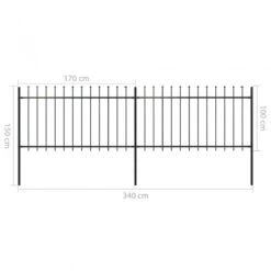 Recinzione Giardino Con Punta A Lancia In Acciaio 3,4x1 M Nera 9 Recinzione Giardino Con Punta A Lancia In Acciaio 3,4x1 M Nera -Garden Home recinzione giardino con punta a lancia in acciaio 34x1 m nera 4