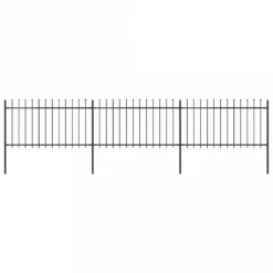 Recinzione Giardino Con Punta A Lancia In Acciaio 5,1x1 M Nera