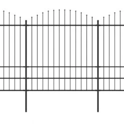 Recinzione Giardino Punta A Lancia (1,75-2)x3,4m Acciaio Nera 6 Recinzione Giardino Punta A Lancia (1,75-2)x3,4m Acciaio Nera -Garden Home recinzione giardino punta a lancia 175 2x34m acciaio nera 1