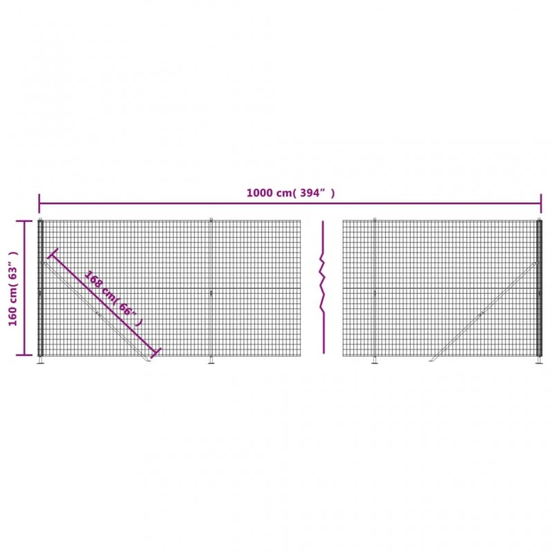 Recinzione Metallica Con Flangia Verde 1,6x10 M 6 Recinzione Metallica Con Flangia Verde 1,6x10 M - immagine 6