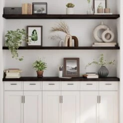 Ripiano Marrone Scuro 160x40x(2-4) Cm Massello Rovere Trattato