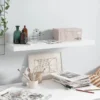 Scaffale A Parete Bianco Lucido 80x23,5x3,8 Cm In MDF -Garden Home scaffale a parete bianco lucido 80x235x38 cm in mdf
