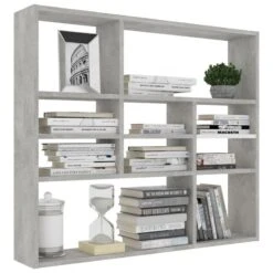 Scaffale A Parete Grigio Cemento 90x16x78 Cm In Truciolato 8 Scaffale A Parete Grigio Cemento 90x16x78 Cm In Truciolato -Garden Home scaffale a parete grigio cemento 90x16x78 cm in truciolato 2
