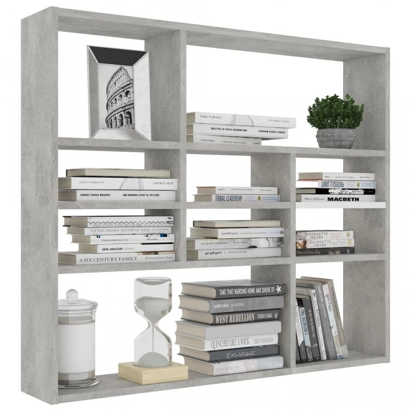 Scaffale A Parete Grigio Cemento 90x16x78 Cm In Truciolato 3 Scaffale A Parete Grigio Cemento 90x16x78 Cm In Truciolato - immagine 3