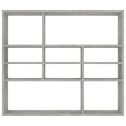 Scaffale A Parete Grigio Cemento 90x16x78 Cm In Truciolato 9 Scaffale A Parete Grigio Cemento 90x16x78 Cm In Truciolato -Garden Home scaffale a parete grigio cemento 90x16x78 cm in truciolato 3