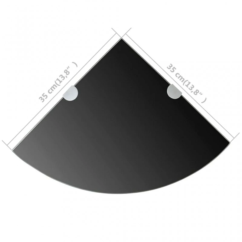 Scaffale Angolare Con Supporti Cromati In Vetro Nero 35x35 Cm 6 Scaffale Angolare Con Supporti Cromati In Vetro Nero 35x35 Cm - immagine 6