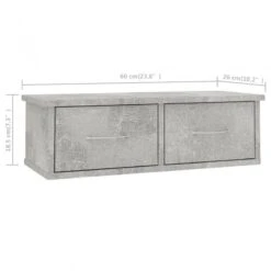 Scaffale Cassetti A Muro Grigio Cemento 60x26x18,5cm Truciolato -Garden Home scaffale cassetti a muro grigio cemento 60x26x185cm truciolato 6