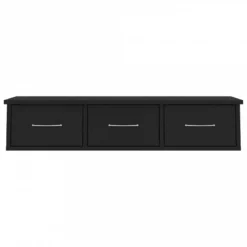 Scaffale Con Cassetti A Parete Nero 88x26x18,5 Cm In Truciolato 10 Scaffale Con Cassetti A Parete Nero 88x26x18,5 Cm In Truciolato -Garden Home scaffale con cassetti a parete nero 88x26x185 cm in truciolato 3