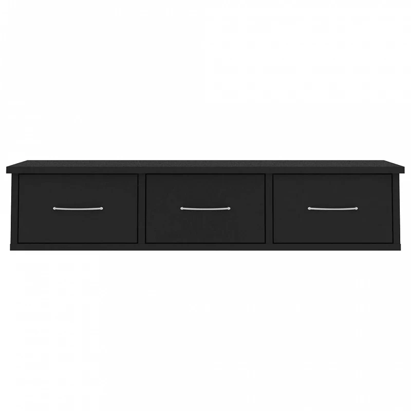 Scaffale Con Cassetti A Parete Nero 88x26x18,5 Cm In Truciolato 4 Scaffale Con Cassetti A Parete Nero 88x26x18,5 Cm In Truciolato - immagine 4