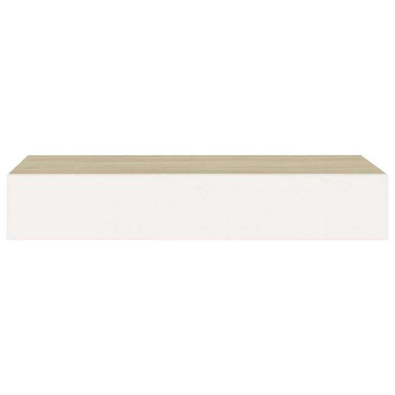Scaffale Da Parete Con Cassetto Bianco Rovere 60x23,5x10 Cm MDF 4 Scaffale Da Parete Con Cassetto Bianco Rovere 60x23,5x10 Cm MDF - immagine 4