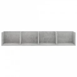 Scaffale Porta CD A Muro Grigio Cemento 100x18x18 Cm Truciolato -Garden Home scaffale porta cd a muro grigio cemento 100x18x18 cm truciolato 3