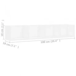 Scaffale Porta CD A Parete Bianco 100x18x18 Cm In Truciolato -Garden Home scaffale porta cd a parete bianco 100x18x18 cm in truciolato 5