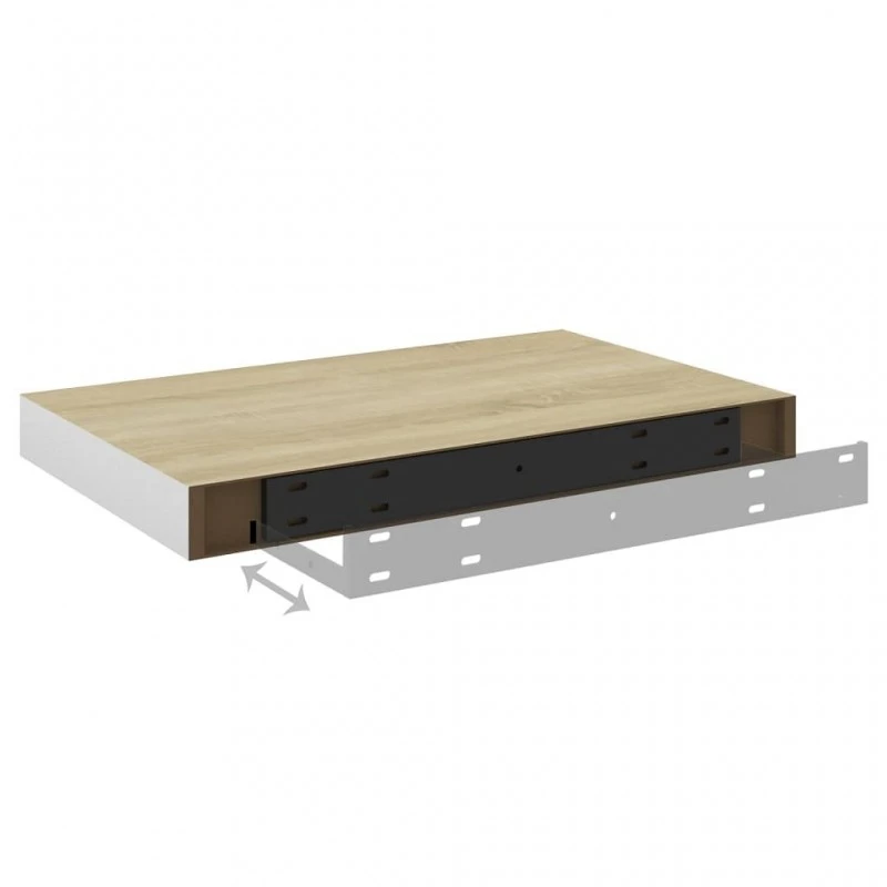 Scaffali A Parete 2 Pz Rovere E Bianco 50x23x3,8 Cm In MDF 8 Scaffali A Parete 2 Pz Rovere E Bianco 50x23x3,8 Cm In MDF - immagine 8