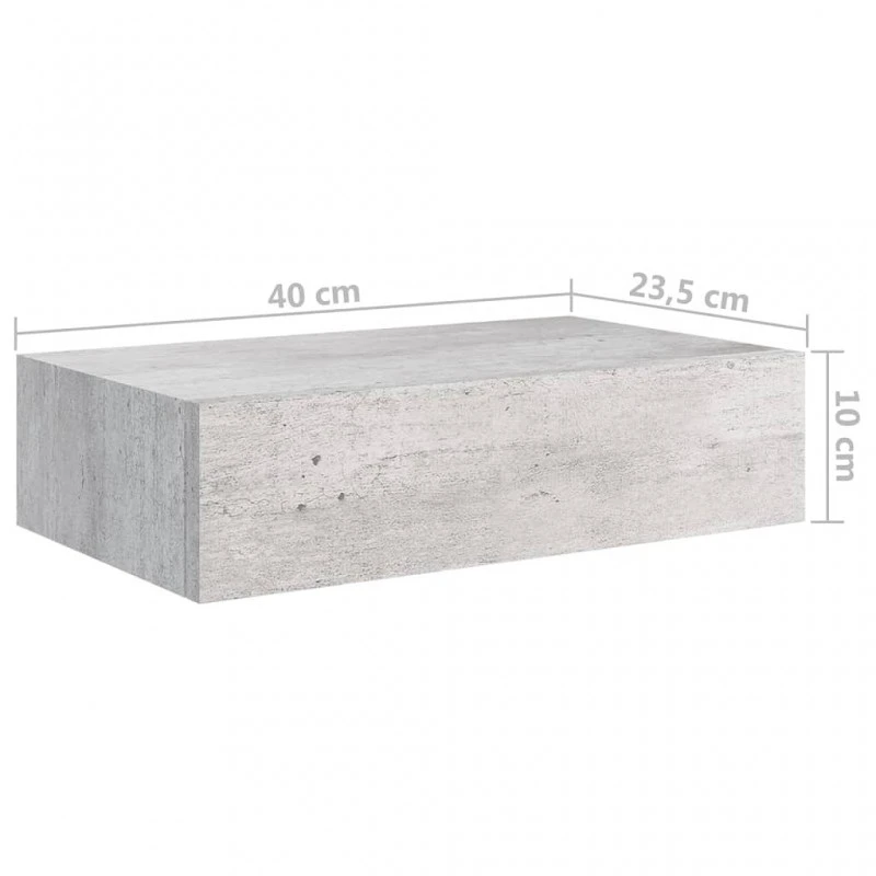 Scaffali Cassetti A Muro 2 Pz Grigio Cemento 40x23,5x10cm MDF 9 Scaffali Cassetti A Muro 2 Pz Grigio Cemento 40x23,5x10cm MDF - immagine 9