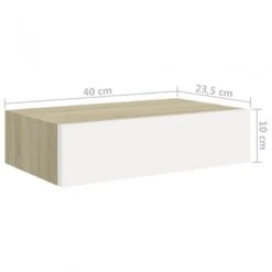 Scaffali Cassetti A Muro 2pz Rovere E Bianco 40x23,5x10cm MDF -Garden Home scaffali cassetti a muro 2pz rovere e bianco 40x235x10cm mdf 8