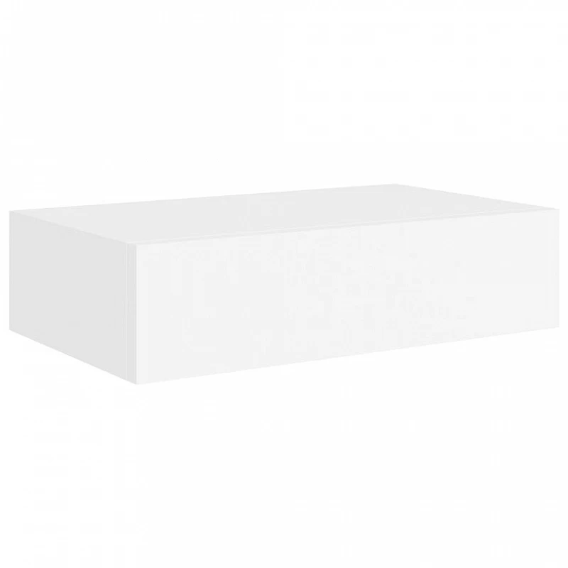 Scaffali Con Cassetti Da Parete 2pz Bianco 40x23,5x10 Cm In MDF 2 Scaffali Con Cassetti Da Parete 2pz Bianco 40x23,5x10 Cm In MDF - immagine 2