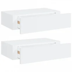 Scaffali Con Cassetti Da Parete 2pz Bianco 40x23,5x10 Cm In MDF 12 Scaffali Con Cassetti Da Parete 2pz Bianco 40x23,5x10 Cm In MDF -Garden Home scaffali con cassetti da parete 2pz bianco 40x235x10 cm in mdf 3