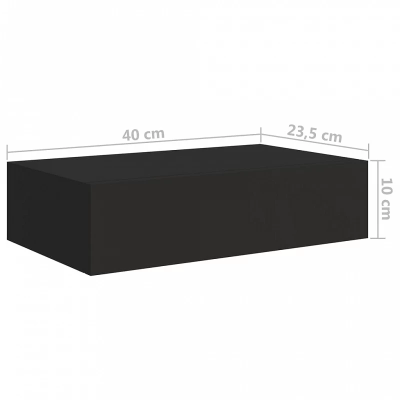 Scaffali Con Cassetti Da Parete 2pz Nero 40x23,5x10 Cm In MDF 9 Scaffali Con Cassetti Da Parete 2pz Nero 40x23,5x10 Cm In MDF - immagine 9