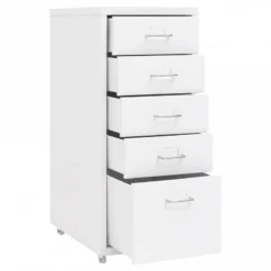 Schedario Mobile Bianco 28x41x69 Cm In Metallo -Garden Home schedario mobile bianco 28x41x69 cm in metallo 4