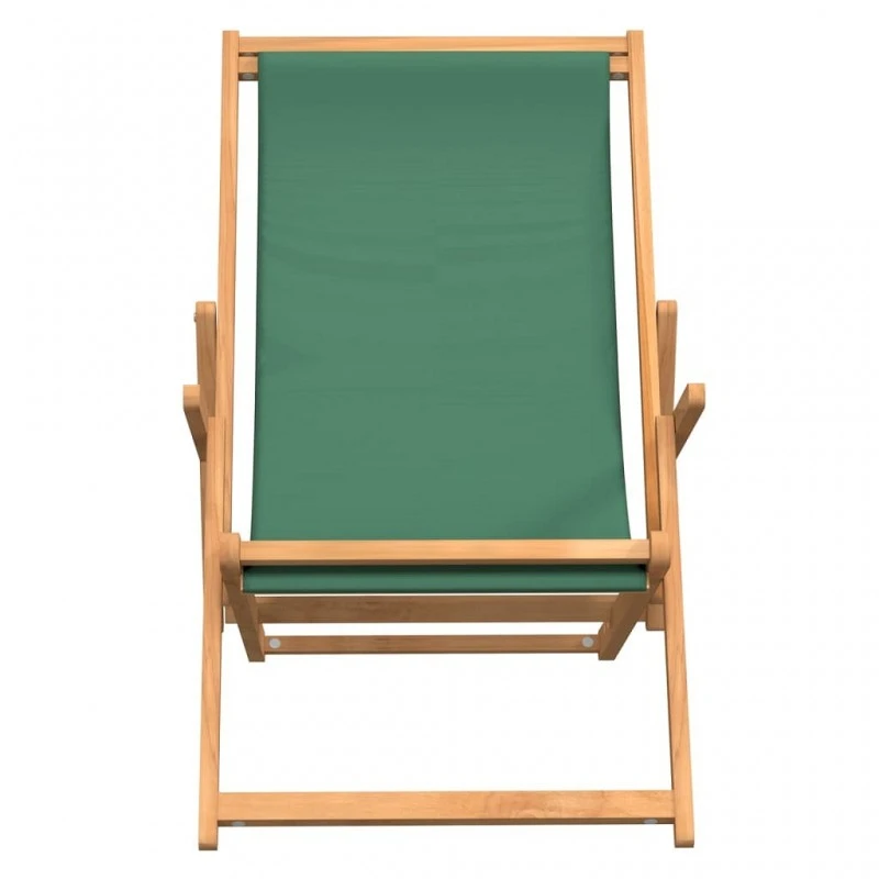 Sdraio Pieghevole Da Spiaggia In Legno Massello Di Teak Verde 3 Sdraio Pieghevole Da Spiaggia In Legno Massello Di Teak Verde - immagine 3