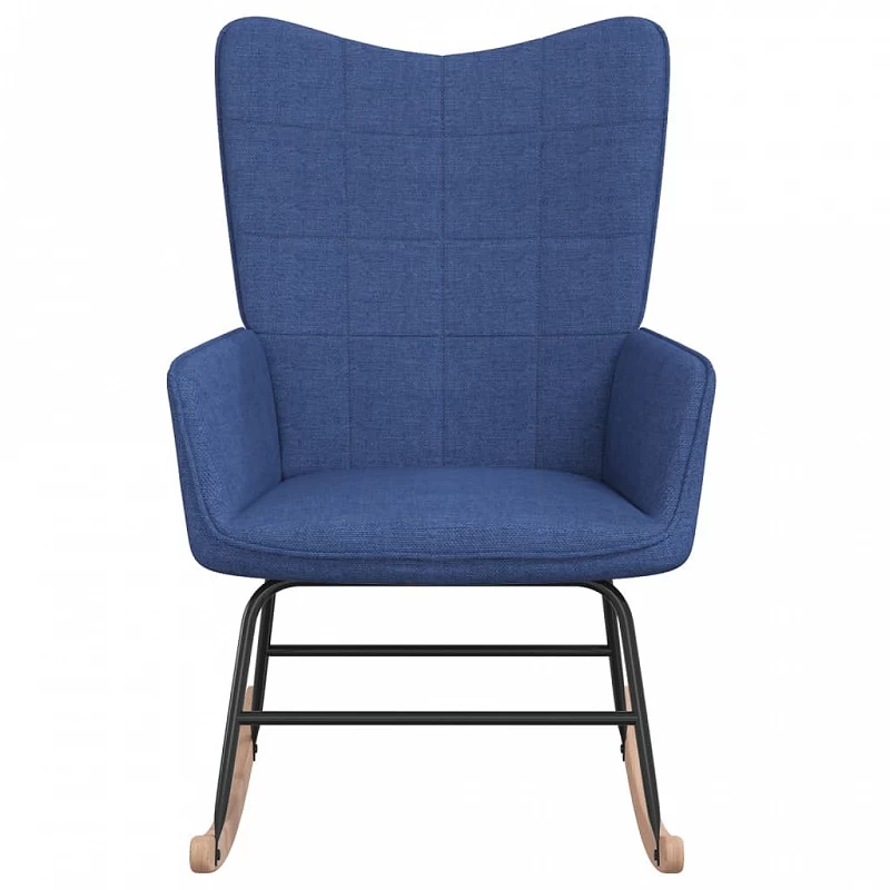 Sedia A Dondolo Blu In Tessuto 3 Sedia A Dondolo Blu In Tessuto - immagine 3