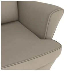 Sedia A Dondolo Con Gambe In Legno Di Hevea Grigia In Velluto -Garden Home sedia a dondolo con gambe in legno di hevea grigia in velluto 5