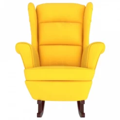 Sedia A Dondolo Con Gambe In Massello Di Hevea Giallo Velluto 9 Sedia A Dondolo Con Gambe In Massello Di Hevea Giallo Velluto -Garden Home sedia a dondolo con gambe in massello di hevea giallo velluto 2