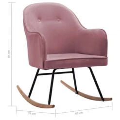 Sedia A Dondolo Rosa In Velluto -Garden Home sedia a dondolo rosa in velluto 7