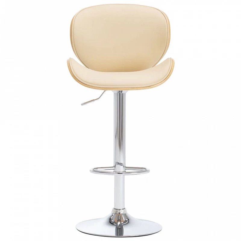 Sedia Da Bar Crema In Similpelle 2 Sedia Da Bar Crema In Similpelle - immagine 2