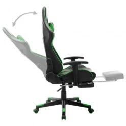 Sedia Da Gaming Con Poggiapiedi Nera E Verde In Similpelle 14 Sedia Da Gaming Con Poggiapiedi Nera E Verde In Similpelle -Garden Home sedia da gaming con poggiapiedi nera e verde in similpelle 5