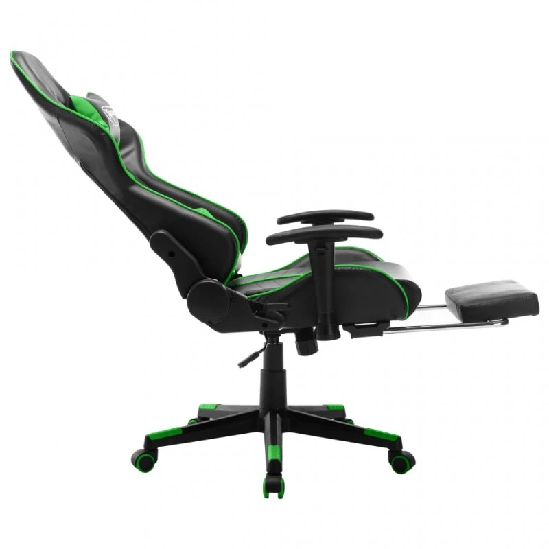 Sedia Da Gaming Con Poggiapiedi Nera E Verde In Similpelle 7 Sedia Da Gaming Con Poggiapiedi Nera E Verde In Similpelle - immagine 7