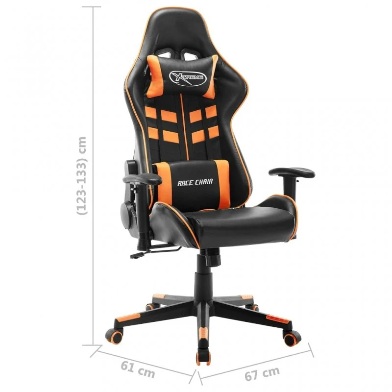 Sedia Da Gaming Nera E Arancione In Similpelle 8 Sedia Da Gaming Nera E Arancione In Similpelle - immagine 8