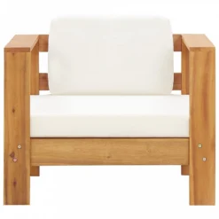 Sedia Da Giardino Con Cuscino Crema In Legno Massello Di Acacia 7 Sedia Da Giardino Con Cuscino Crema In Legno Massello Di Acacia -Garden Home sedia da giardino con cuscino crema in legno massello di acacia 1