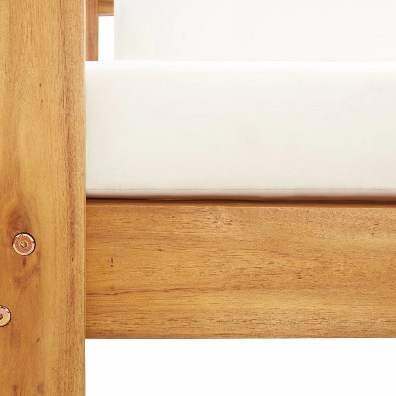 Sedia Da Giardino Con Cuscino Crema In Legno Massello Di Acacia 5 Sedia Da Giardino Con Cuscino Crema In Legno Massello Di Acacia - immagine 5