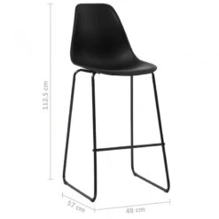Sedie Da Bar 2 Pz Nere In Plastica -Garden Home sedie da bar 2 pz nere in plastica 6