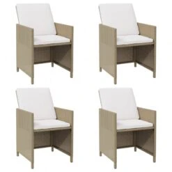 Sedie Da Giardino Con Cuscini 4 Pz In Polyrattan Beige 10 Sedie Da Giardino Con Cuscini 4 Pz In Polyrattan Beige -Garden Home sedie da giardino con cuscini 4 pz in polyrattan beige 1