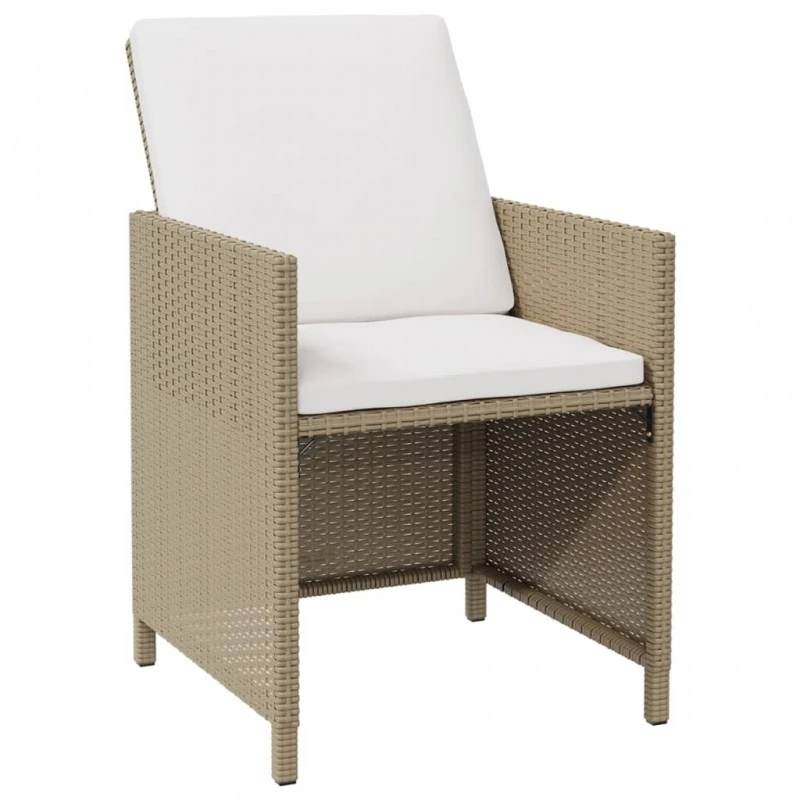 Sedie Da Giardino Con Cuscini 4 Pz In Polyrattan Beige 3 Sedie Da Giardino Con Cuscini 4 Pz In Polyrattan Beige - immagine 3