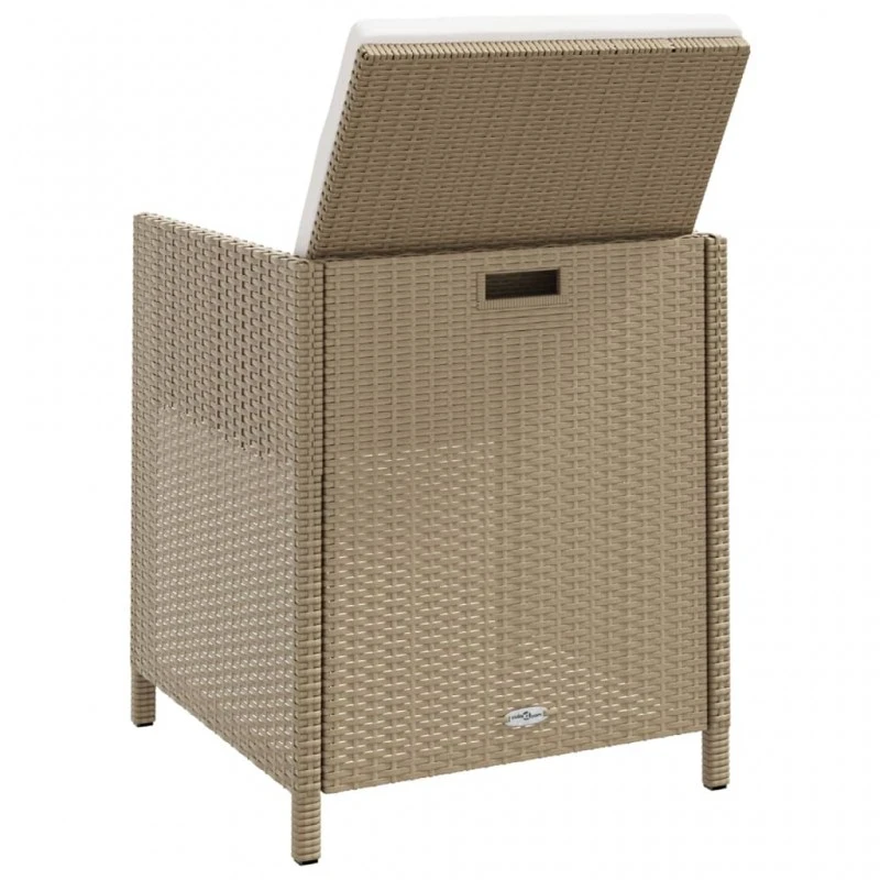 Sedie Da Giardino Con Cuscini 4 Pz In Polyrattan Beige 6 Sedie Da Giardino Con Cuscini 4 Pz In Polyrattan Beige - immagine 6