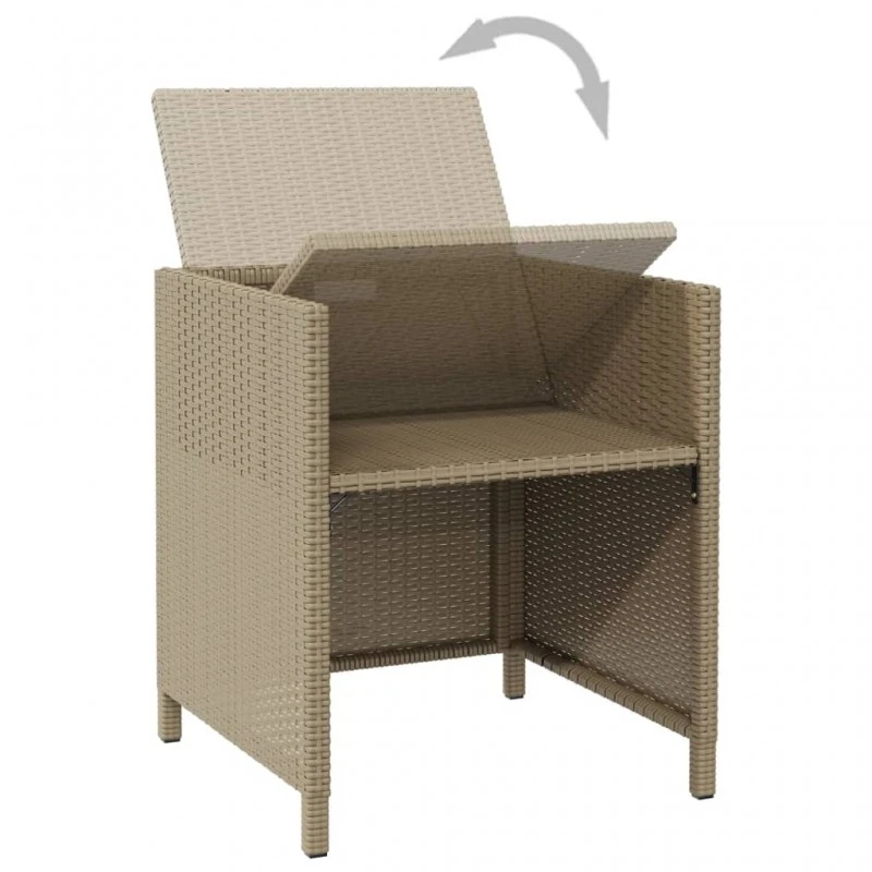 Sedie Da Giardino Con Cuscini 4 Pz In Polyrattan Beige 8 Sedie Da Giardino Con Cuscini 4 Pz In Polyrattan Beige - immagine 8