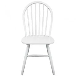 Sedie Da Pranzo 4 Pz Bianche In Legno Massello Di Hevea -Garden Home sedie da pranzo 4 pz bianche in legno massello di hevea 2