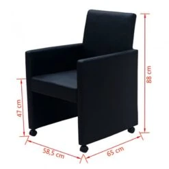 Sedie Da Pranzo 4 Pz Nere In Similpelle -Garden Home sedie da pranzo 4 pz nere in similpelle 6