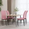 Sedie Da Pranzo 4 Pz Rosa In Velluto 16 Sedie Da Pranzo 4 Pz Rosa In Velluto -Garden Home sedie da pranzo 4 pz rosa in velluto