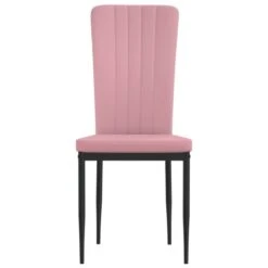 Sedie Da Pranzo 4 Pz Rosa In Velluto -Garden Home sedie da pranzo 4 pz rosa in velluto 3