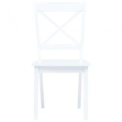 Sedie Da Pranzo 6 Pz Bianche In Massello Di Hevea -Garden Home sedie da pranzo 6 pz bianche in massello di hevea 3