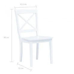 Sedie Da Pranzo 6 Pz Bianche In Massello Di Hevea -Garden Home sedie da pranzo 6 pz bianche in massello di hevea 6